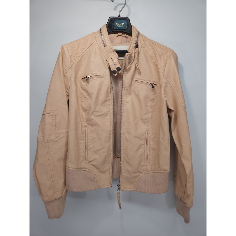 Ci Sono Faux Leather Jacket Tan Size Medium